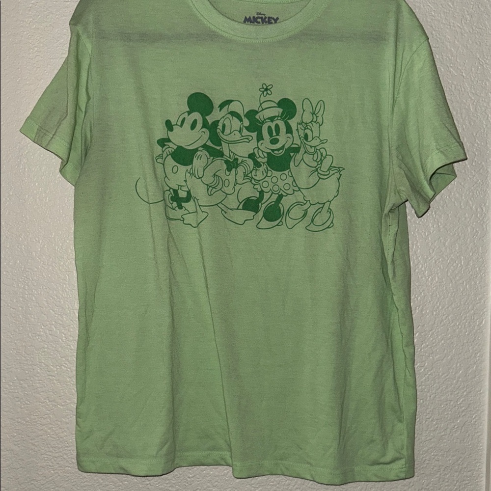 Green Mickey Mouse Graphic T-Shirt
